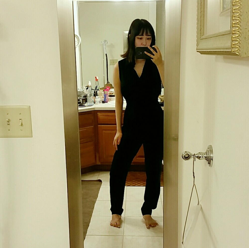 SOLD- O'2nd Black Collared Jumpsuit